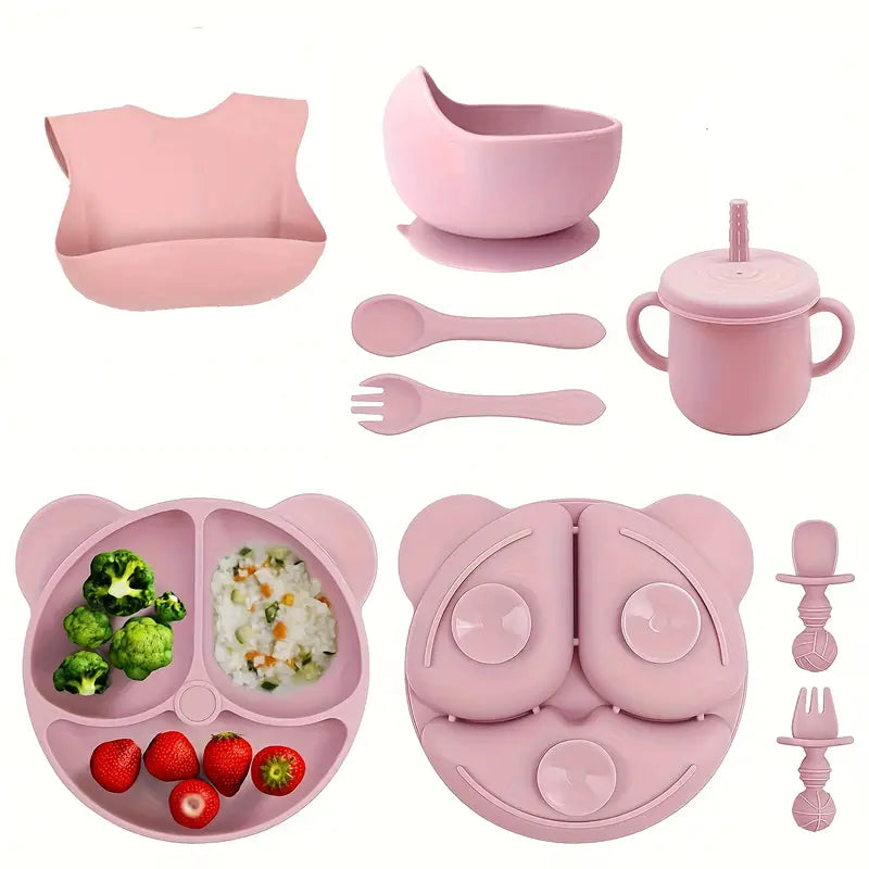 Silikonski Set za Hranjenje Beba od 8 delova